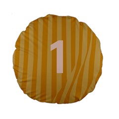 Number 1 Line Vertical Yellow Pink Orange Wave Chevron Standard 15  Premium Round Cushions by Mariart