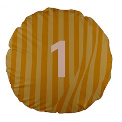 Number 1 Line Vertical Yellow Pink Orange Wave Chevron Large 18  Premium Round Cushions by Mariart