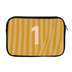 Number 1 Line Vertical Yellow Pink Orange Wave Chevron Apple Macbook Pro 17  Zipper Case by Mariart