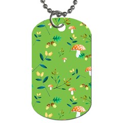 Mushrooms Flower Leaf Tulip Dog Tag (two Sides)