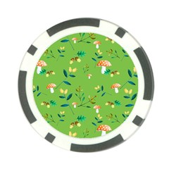 Mushrooms Flower Leaf Tulip Poker Chip Card Guard by Mariart