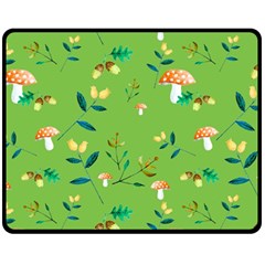 Mushrooms Flower Leaf Tulip Fleece Blanket (medium)  by Mariart