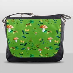 Mushrooms Flower Leaf Tulip Messenger Bags by Mariart