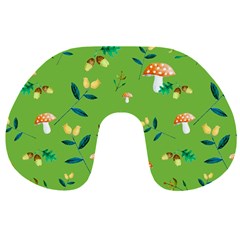 Mushrooms Flower Leaf Tulip Travel Neck Pillows by Mariart