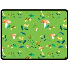 Mushrooms Flower Leaf Tulip Double Sided Fleece Blanket (large)  by Mariart