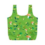 Mushrooms Flower Leaf Tulip Full Print Recycle Bags (M)  Back