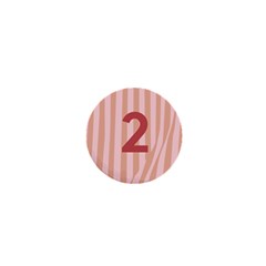 Number 2 Line Vertical Red Pink Wave Chevron 1  Mini Buttons