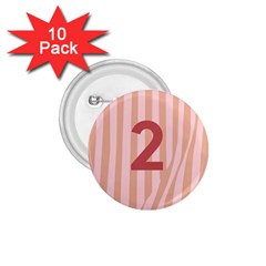 Number 2 Line Vertical Red Pink Wave Chevron 1 75  Buttons (10 Pack)