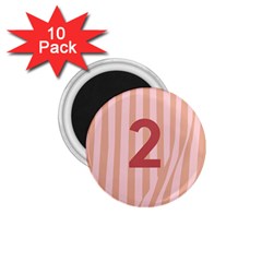 Number 2 Line Vertical Red Pink Wave Chevron 1 75  Magnets (10 Pack)  by Mariart