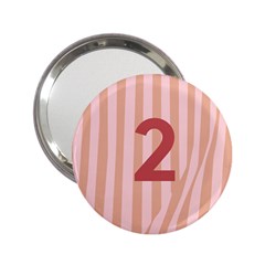 Number 2 Line Vertical Red Pink Wave Chevron 2 25  Handbag Mirrors by Mariart