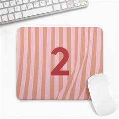 Number 2 Line Vertical Red Pink Wave Chevron Large Mousepads by Mariart