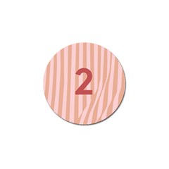 Number 2 Line Vertical Red Pink Wave Chevron Golf Ball Marker by Mariart