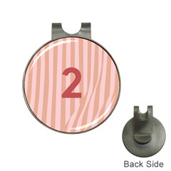 Number 2 Line Vertical Red Pink Wave Chevron Hat Clips With Golf Markers by Mariart