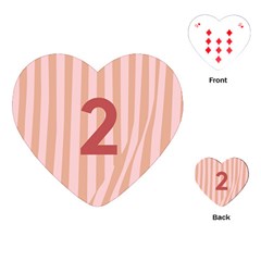 Number 2 Line Vertical Red Pink Wave Chevron Playing Cards (heart)  by Mariart