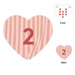 Number 2 Line Vertical Red Pink Wave Chevron Playing Cards (Heart)  Front