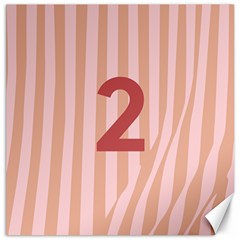 Number 2 Line Vertical Red Pink Wave Chevron Canvas 12  X 12   by Mariart