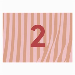 Number 2 Line Vertical Red Pink Wave Chevron Large Glasses Cloth