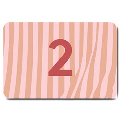 Number 2 Line Vertical Red Pink Wave Chevron Large Doormat  by Mariart