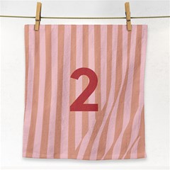 Number 2 Line Vertical Red Pink Wave Chevron Face Towel by Mariart