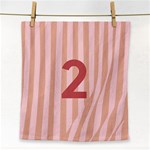 Number 2 Line Vertical Red Pink Wave Chevron Face Towel Front