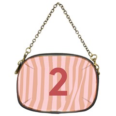 Number 2 Line Vertical Red Pink Wave Chevron Chain Purses (two Sides)  by Mariart