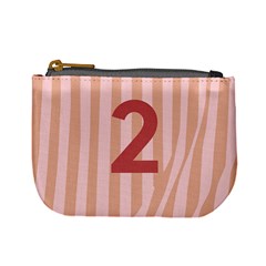 Number 2 Line Vertical Red Pink Wave Chevron Mini Coin Purses by Mariart