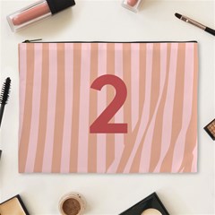 Number 2 Line Vertical Red Pink Wave Chevron Cosmetic Bag (xl) by Mariart