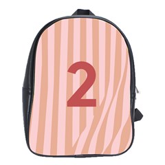 Number 2 Line Vertical Red Pink Wave Chevron School Bags(large)  by Mariart