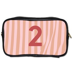 Number 2 Line Vertical Red Pink Wave Chevron Toiletries Bags