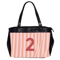 Number 2 Line Vertical Red Pink Wave Chevron Office Handbags (2 Sides)  by Mariart