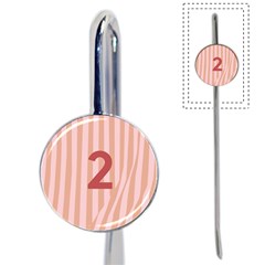 Number 2 Line Vertical Red Pink Wave Chevron Book Mark