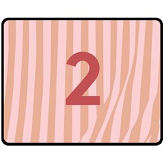 Number 2 Line Vertical Red Pink Wave Chevron Fleece Blanket (medium)  by Mariart