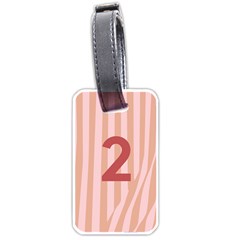 Number 2 Line Vertical Red Pink Wave Chevron Luggage Tags (one Side)  by Mariart