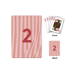 Number 2 Line Vertical Red Pink Wave Chevron Playing Cards (mini)  by Mariart