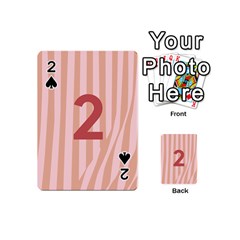 Number 2 Line Vertical Red Pink Wave Chevron Playing Cards 54 (mini)  by Mariart