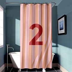 Number 2 Line Vertical Red Pink Wave Chevron Shower Curtain 36  X 72  (stall) 