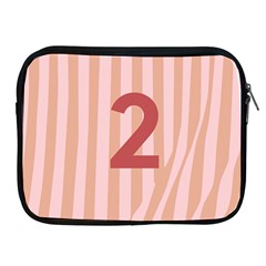 Number 2 Line Vertical Red Pink Wave Chevron Apple Ipad 2/3/4 Zipper Cases by Mariart