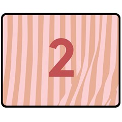 Number 2 Line Vertical Red Pink Wave Chevron Double Sided Fleece Blanket (medium)  by Mariart