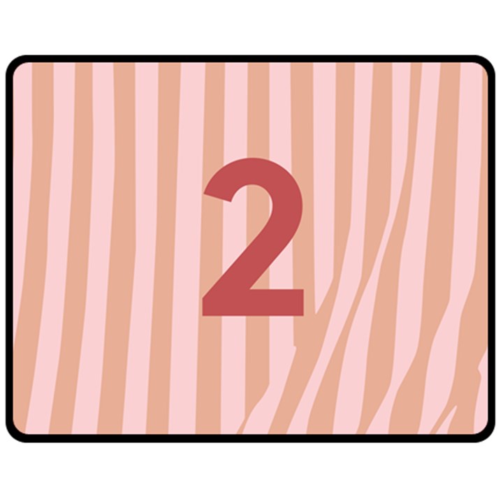 Number 2 Line Vertical Red Pink Wave Chevron Double Sided Fleece Blanket (Medium) 