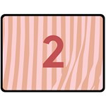 Number 2 Line Vertical Red Pink Wave Chevron Double Sided Fleece Blanket (Large)  80 x60  Blanket Front