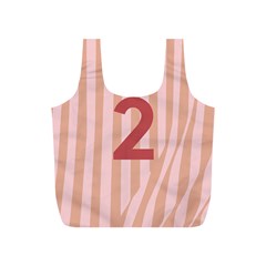 Number 2 Line Vertical Red Pink Wave Chevron Full Print Recycle Bags (s)  by Mariart