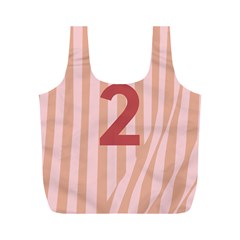 Number 2 Line Vertical Red Pink Wave Chevron Full Print Recycle Bags (m)  by Mariart