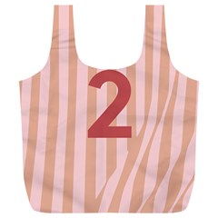 Number 2 Line Vertical Red Pink Wave Chevron Full Print Recycle Bags (l)  by Mariart