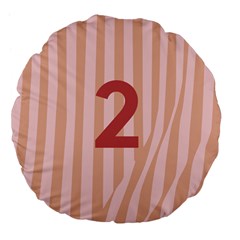 Number 2 Line Vertical Red Pink Wave Chevron Large 18  Premium Flano Round Cushions by Mariart