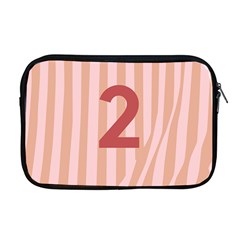 Number 2 Line Vertical Red Pink Wave Chevron Apple Macbook Pro 17  Zipper Case by Mariart