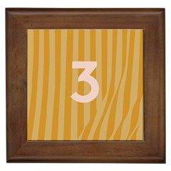 Number 3 Line Vertical Yellow Pink Orange Wave Chevron Framed Tiles by Mariart