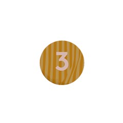 Number 3 Line Vertical Yellow Pink Orange Wave Chevron 1  Mini Buttons