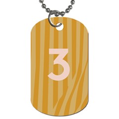 Number 3 Line Vertical Yellow Pink Orange Wave Chevron Dog Tag (two Sides)