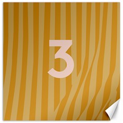 Number 3 Line Vertical Yellow Pink Orange Wave Chevron Canvas 16  X 16  