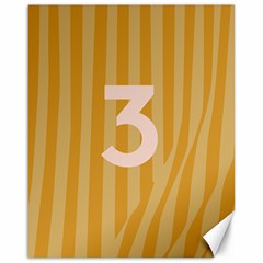 Number 3 Line Vertical Yellow Pink Orange Wave Chevron Canvas 16  X 20   by Mariart